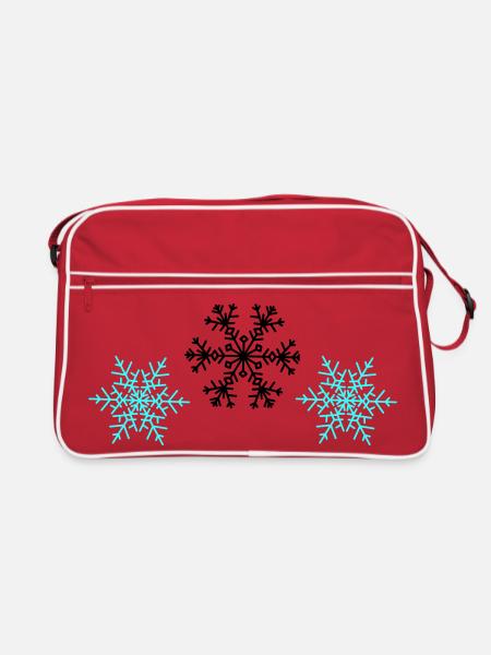 Schneeflocken - Retro Tasche - Rot/Weiß