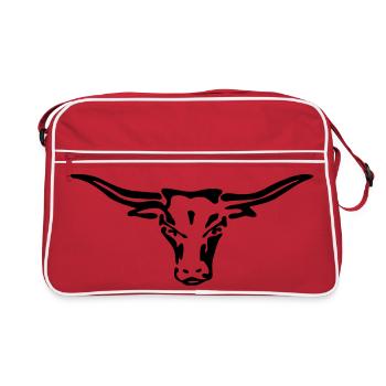 sortie-shirt de longhorn - Sac Retro - rouge/blanc - Devant