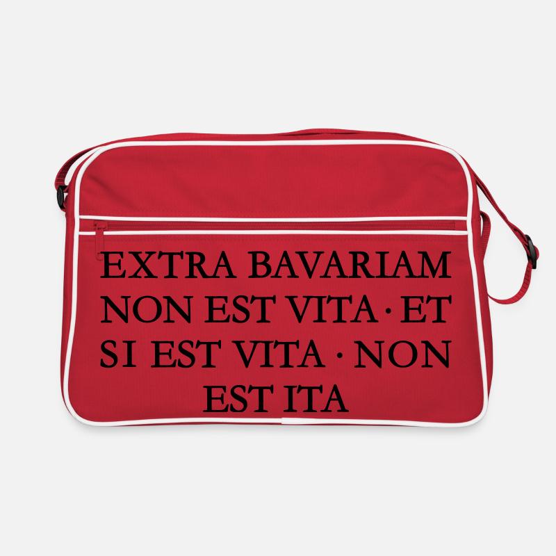 EXTRA BAVARIAM NON EST VITA Bayern Spruch - Retro Tasche - Rot/Weiß