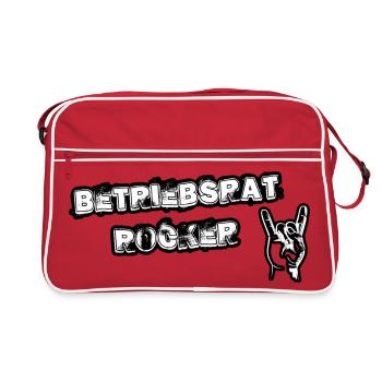 Betriebsrat Rocker white background - Retro Tasche - Rot/Weiß - Vorne