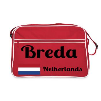 Breda Niederlande - Stilvolle Drucke - Retro Tasche - Rot/Weiß - Vorne