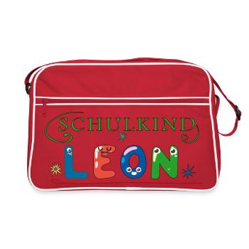 Schoolchild Leon - Retro Bag - red/white - Front