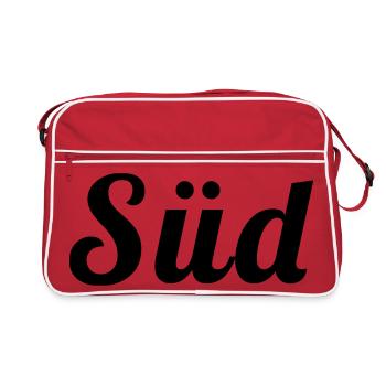 schwarz, weiss, blau - Alm Statement - Retro Tasche - Rot/Weiß - Vorne