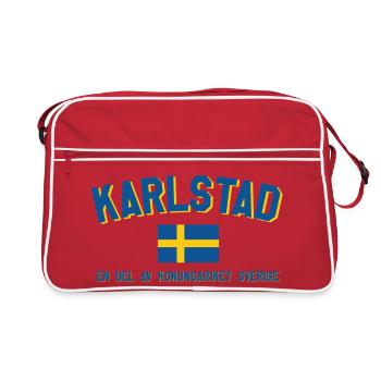 Karlstad Schweden Flagge und Königreich - Retro Tasche - Rot/Weiß - Vorne