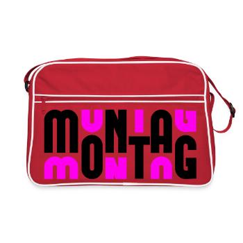 Monday Black/Pink - Retro Bag - red/white - Front