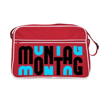 Lundi Noir/Cyan - Sac Retro - rouge/blanc - Devant
