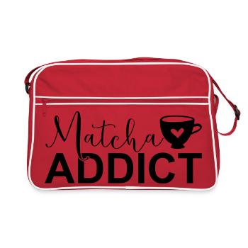 Matcha Addict SVG – Matcha Lover Design - Sac Retro - rouge/blanc - Devant