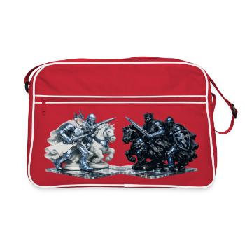 Black vs White Knights Fight - Retro Bag - red/white - Front