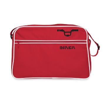 Natural born Biker Geschenk - Retro Tasche - Rot/Weiß - Vorne