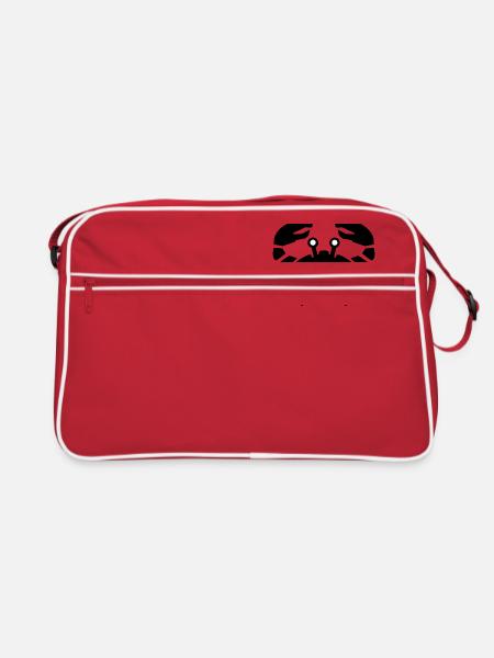 Sternzeichen Krebs - Retro Tasche - Rot/Weiß - Vorne