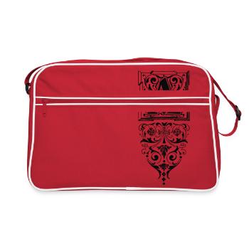 Buchstabe-A-verziert-ornamente-1.png - Retro Tasche - Rot/Weiß - Vorne