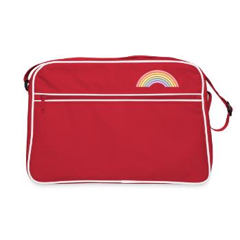 Winkekatze Regenbogen Pride Month - Retro Tasche - Rot/Weiß - Vorne