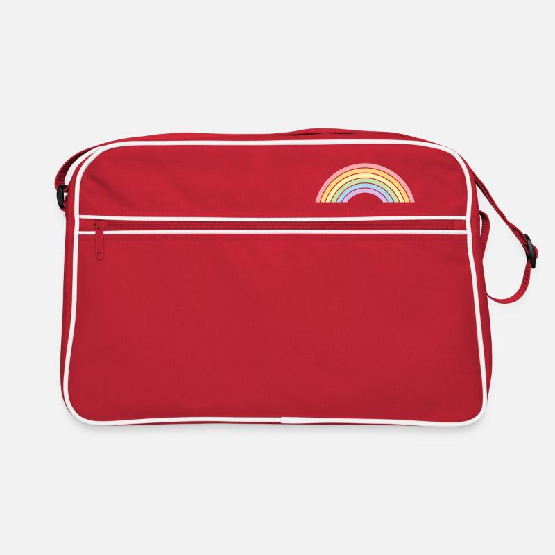 Winkekatze Regenbogen Pride Month - Retro Tasche - Rot/Weiß