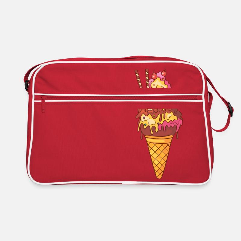 Eis Speiseeis Eiskrem Eiscreme Kugeleis Eisbecher Retro Tasche