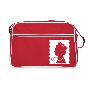 Jubilé de la reine sur les timbres - Sac Retro - rouge/blanc - Devant