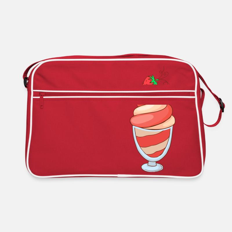 Eis Speiseeis Eiskrem Eiscreme Kugeleis Eisbecher Retro Tasche