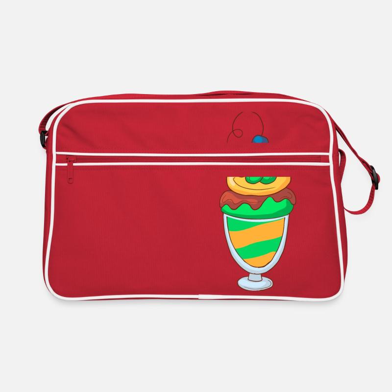 Eis Speiseeis Eiskrem Eiscreme Kugeleis Eisbecher Retro Tasche