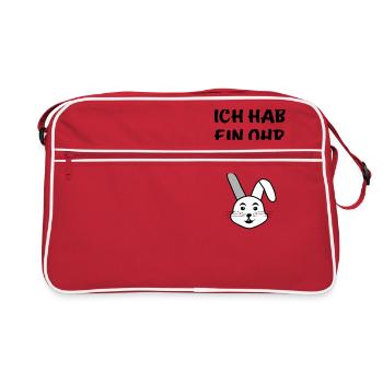 Ein Ohr - Retro Tasche - Rot/Weiß - Vorne