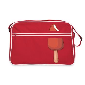 Eis Speiseeis Eiskrem Eiscreme Kugeleis Eisbecher - Retro Tasche - Rot/Weiß - Vorne