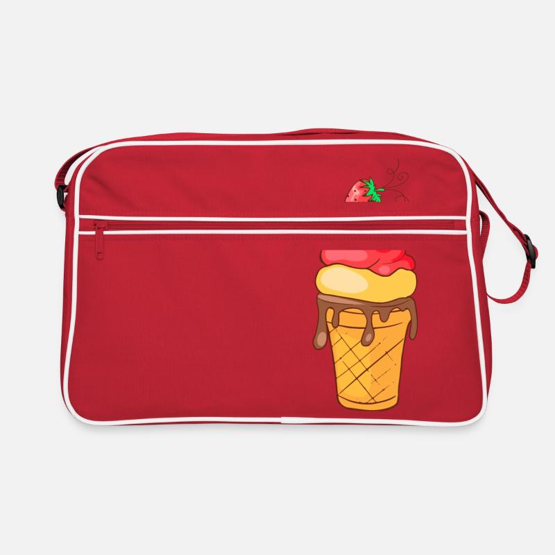 Eis Speiseeis Eiskrem Eiscreme Kugeleis Eisbecher Retro Tasche