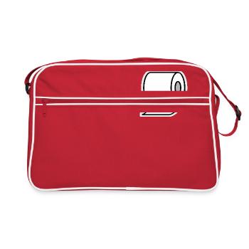 Klopapier, Toilettenpapier, Corona, Hamstern. - Retro Tasche - Rot/Weiß - Vorne