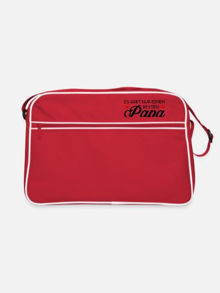 Es gibt nur einen besten Papa - Meinen! - Retro Tasche - Rot/Weiß - Vorne