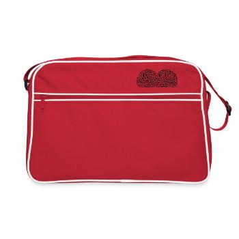 heart heart corazon black - Retro Bag - red/white - Front