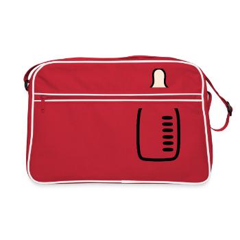 Bébé 2025 Naissance Fille Rose Cadeau de famille - Sac Retro - rouge/blanc - Devant
