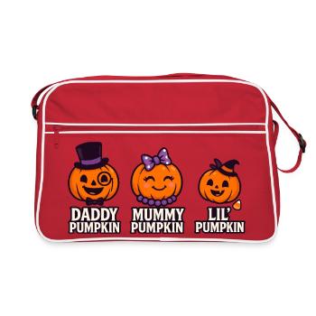 Daddy Pumpkin Mummy Pumpkin Lil' Pumpkin Familie - Retro Tasche - Rot/Weiß - Vorne