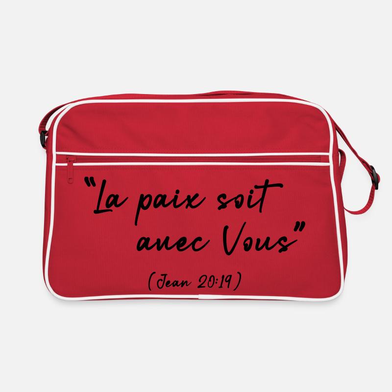 Friede sei mit dir (Johannes 20,19) Retro Tasche