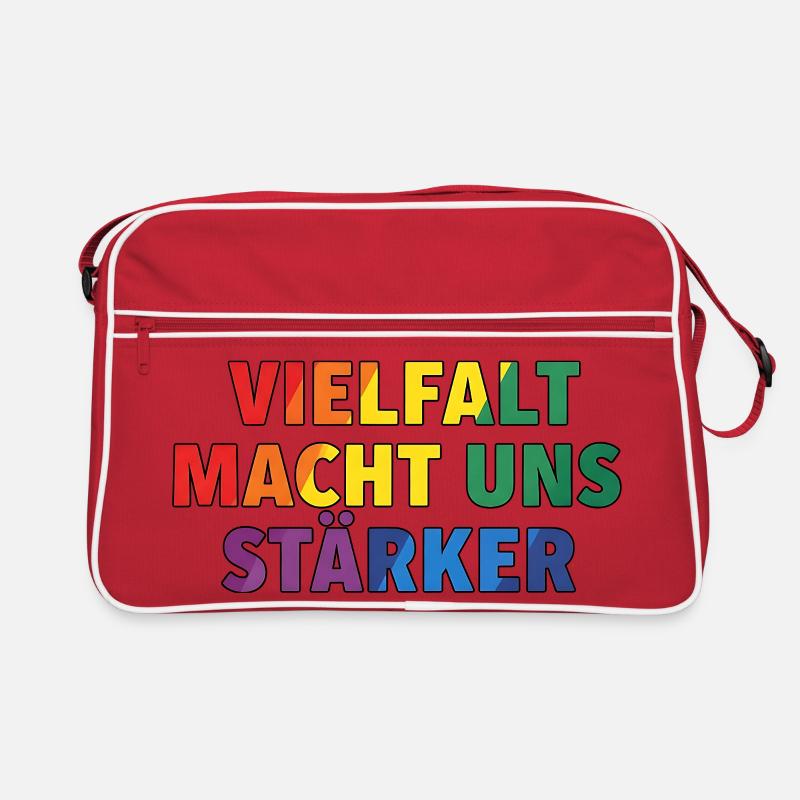 La diversité nous rend plus forts – Regenbogen Design Sac Retro