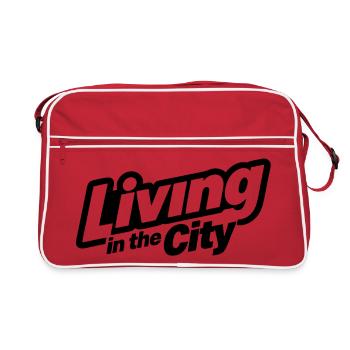 Leben in der Stadt - Retro Tasche - Rot/Weiß - Vorne