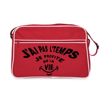 Je n'ai pas le temps je profite de la vie! - Sac Retro - rouge/blanc - Devant