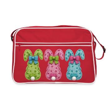 Lapins de Pâques Lapin de Pâques 3 Lapins Fictifs Lapins Pâques - Sac Retro - rouge/blanc - Devant