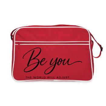 Sois toi-même – Le monde s’adaptera | Motivation Dire - Sac Retro - rouge/blanc - Devant