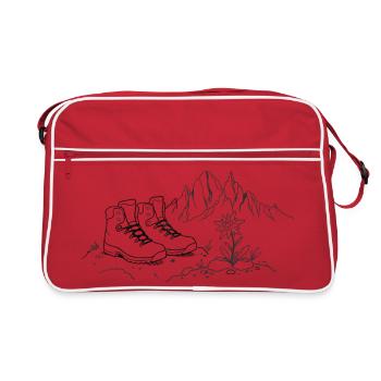 Hiking Boots Mountains Edelweiss - Retro Bag - red/white - Front