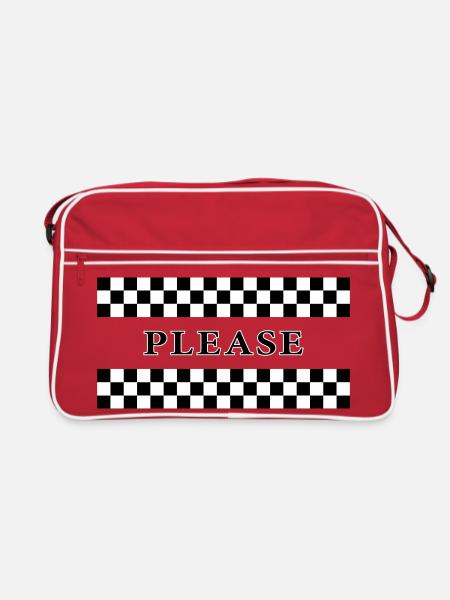 Karos Please - Retro Tasche - Rot/Weiß