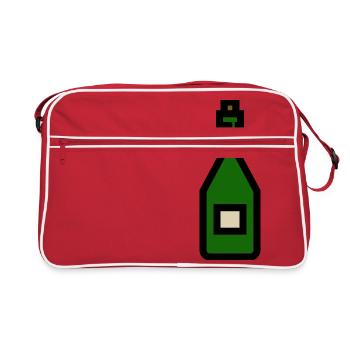 Wine bottle, bottle - Retro Bag - red/white - Front