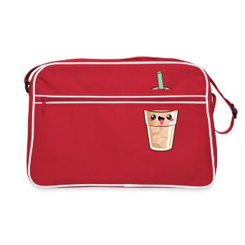Café Latte Glacé Kawaii - Sac Retro - rouge/blanc - Devant