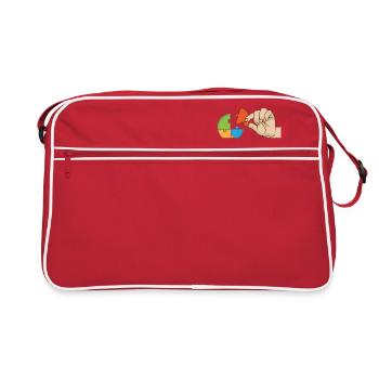 Die größten Ideen sind die einfachsten - Retro Tasche - Rot/Weiß - Vorne