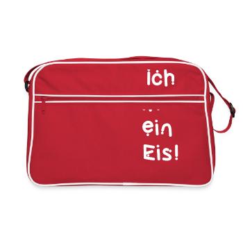 Ich will ein Eis! - Retro Tasche - Rot/Weiß - Vorne