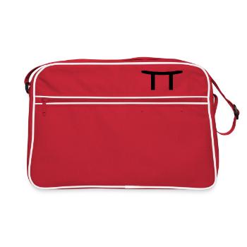 Sternzeichen Zwilling / Zwillinge - Retro Tasche - Rot/Weiß - Vorne