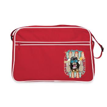 Gorilla Affe Sommer Eiscreme Sommer Vibes - Retro Tasche - Rot/Weiß - Vorne