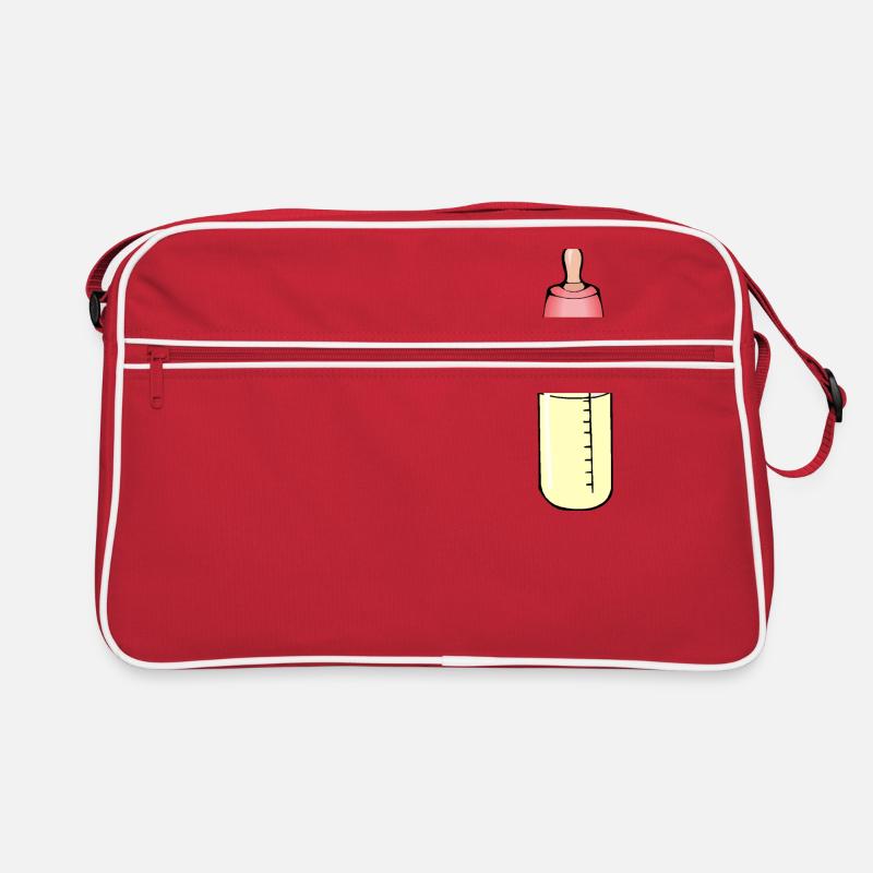 Baby Flasche - Retro Tasche - Rot/Weiß