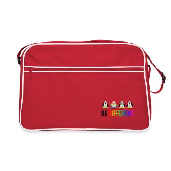 Be Different LGBT Penguin Gay Pride CSD Cartoon - Retro Bag - red/white - Front