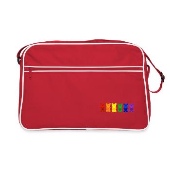 Gummy Bear LGBT Gay Pride CSD Rainbow - Retro Bag - red/white - Front