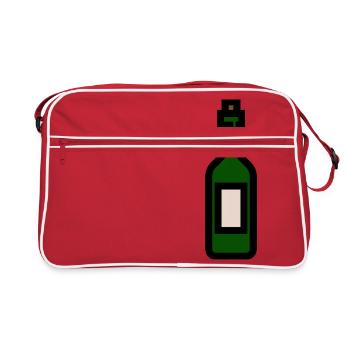 wine bottle - Retro Bag - red/white - Front