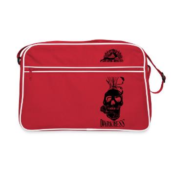 Lonely wolf with skull. - Retro Bag - red/white - Front