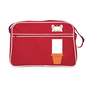 Alpaka im Blumentopf - Retro Tasche - Rot/Weiß - Vorne