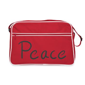 Peace Hand Lettering Green - Retro Bag - red/white - Front